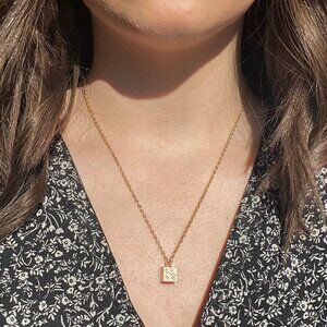 Repurposed Louis Vuitton Cube Pendant Necklace